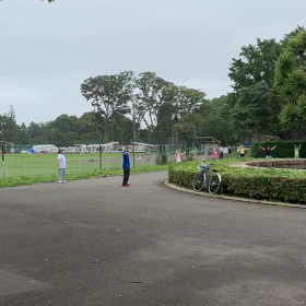 ウグイスと一緒にラジオ体操の画像