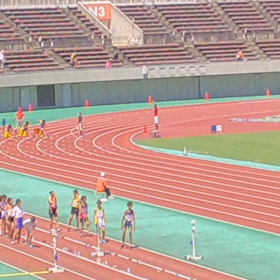 中３男子100m予選 藤﨑怜くんの画像