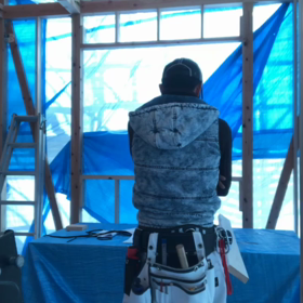 １階同様、サッシ枠　下地入れになります！  ここに窓が入ります(^-^)の画像