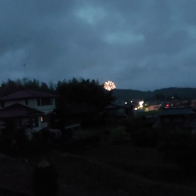 前夜祭の花火の画像