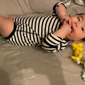 6m14d 坊ちゃん寝返りする気なし…の画像