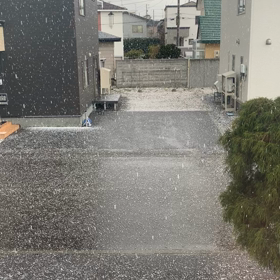 デカ目の雹がバラバラと音を立てて降ってきました❄️の画像