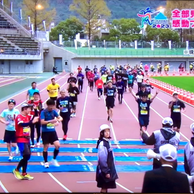 おかやまマラソン2023ゴールシーン♪の画像