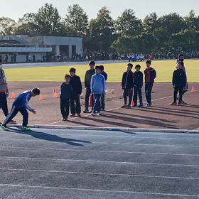 越谷カップ100m男子アップ③の画像