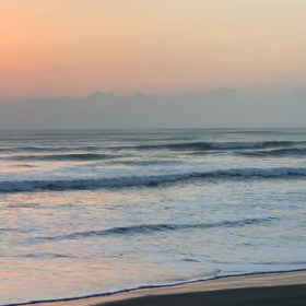 2月16日千葉北、東浪見の朝の波の 画像