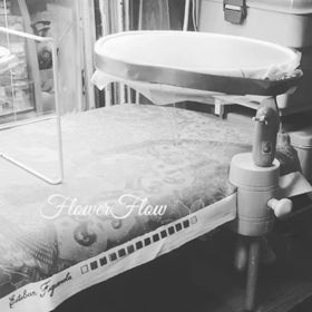 腰痛予防の為立ったままでビーズ刺繍をする工夫の画像