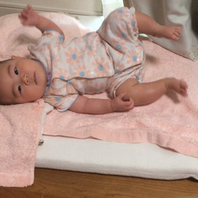 寝返りできた〜♡の画像