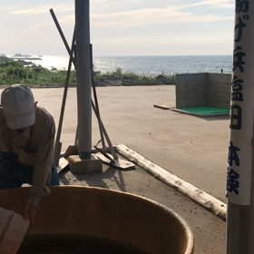 石川県製塩所めぐり② 揚げ浜塩田に海水を撒く…はずだったの画像