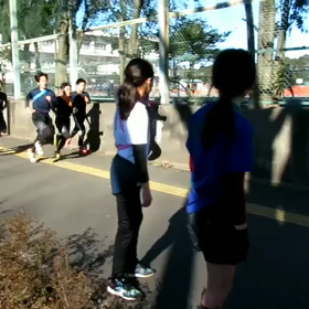 女子ロード練習 スタート地点の画像