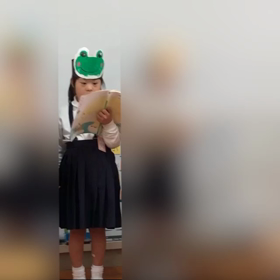 ダウン症2年生の参観日　音読劇の画像