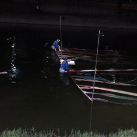 鴨川の友禅流しの画像