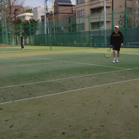 有栖川公園で仲間とテニス。の画像