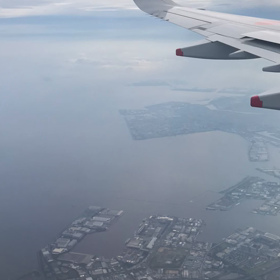 羽田新ルートにて着陸。の画像