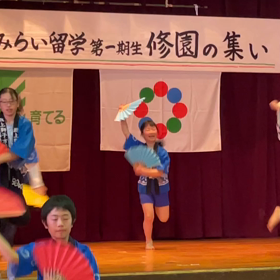 山村留学　太鼓の披露の画像