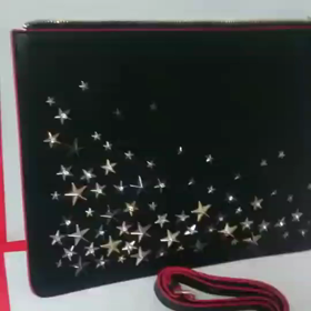ラインストーン埋め込みスタースタッズ使用・星スタッズクラッチバッグの画像