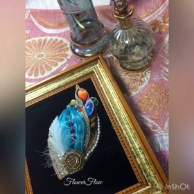 小鳥のさえずり ブローチ ターコイズブルー&動画編集アプリの画像