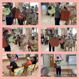 カゴに向かってポンポンボールの画像