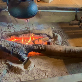 癒し　囲炉裏の炎の画像