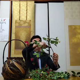 テーマ　　椿の籠いけの画像