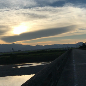 夕方の散歩中の西日本最高峰石鎚山❣️の画像