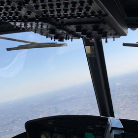 陸上自衛隊ヘリコプターUH-1からの眺めの画像