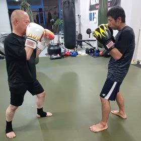 打たれる練習の画像