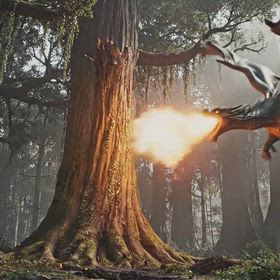 山火事はドラゴンの怒りの画像