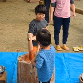 保育園で餅つ  きイベントでした！の画像