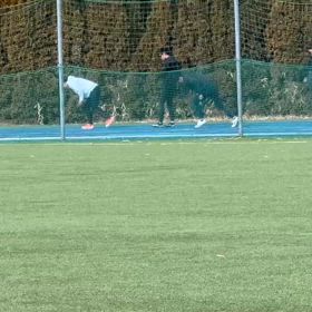 今日は寒いのでホーム走の画像