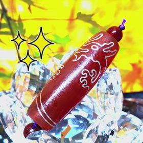 ✨龍神・赤瑪瑙銀線入り天珠✨の画像