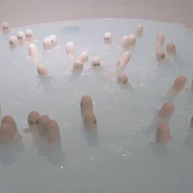 ニョロニョロ 、洗われるの画像