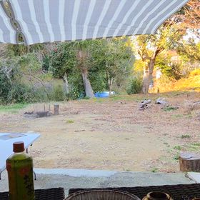 暖かいので、半分キャンプ気分でーの画像