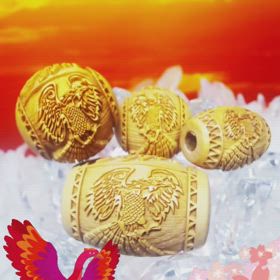 ✨鳳凰 柘植ビーズ✨の画像