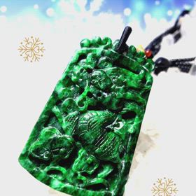 ✨高級ビルマ翡翠麒麟ペンダント✨の画像