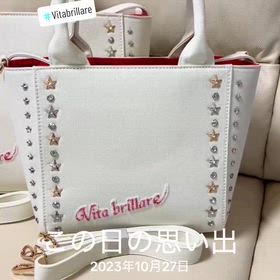 ラインストーンワッペン付き星スタッズバッグの画像