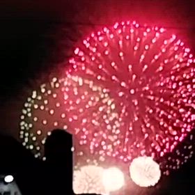 港の花火の画像