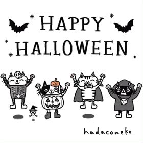 ハロウィンにテンションが上がってる猫たちの画像
