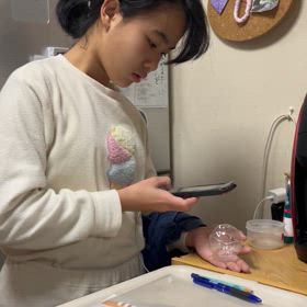 テープで作った風船！成功っ！の画像