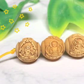十三仏の柘植彫刻ビーズ✨の画像