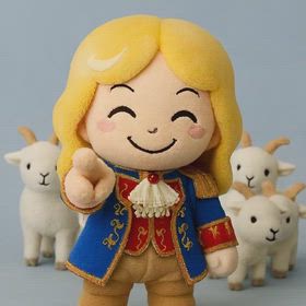 AI生成　おやすみ　リシャール＆ヤギの画像