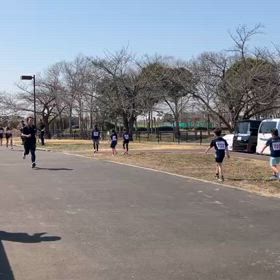 女子100mレース前アップ③の画像