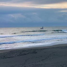 2月24日千葉北、東浪見の朝の波の画像