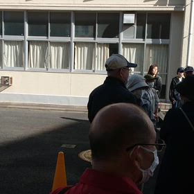 お年寄りばかりの防災訓練の画像