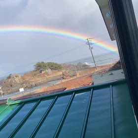 雨が降らなかったのに虹が…の画像
