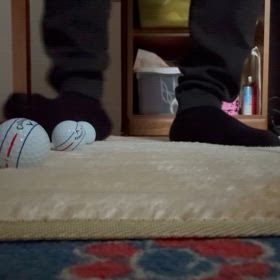 自宅でアプローチ練習の画像