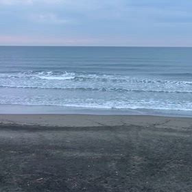 2月13日千葉北、東浪見の朝の波の画像