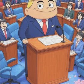 福祉しんのすけが政治家になったら、とりあえずトランプやメローニのマネするの画像