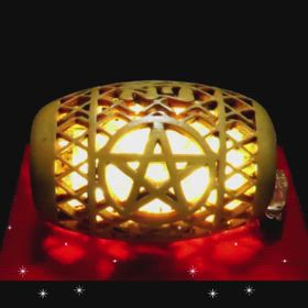 【透かし彫】柘植 陰陽師・九字真言・五芒星の画像