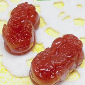 赤メノウ×貔貅ペアパーツの画像