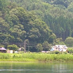 ＪＲ大糸線木崎湖畔を疾走する特急あずさ５号白馬行の画像